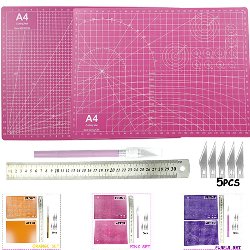 Craft Knife Set - A4 Pvc Hand Cutting Mat Set,