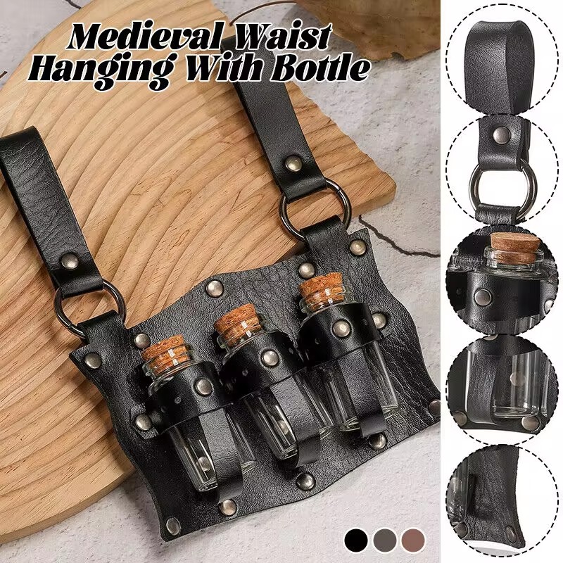 Cosplay Prop Kit - Medieval Alchemy Vial PU Holder Belt