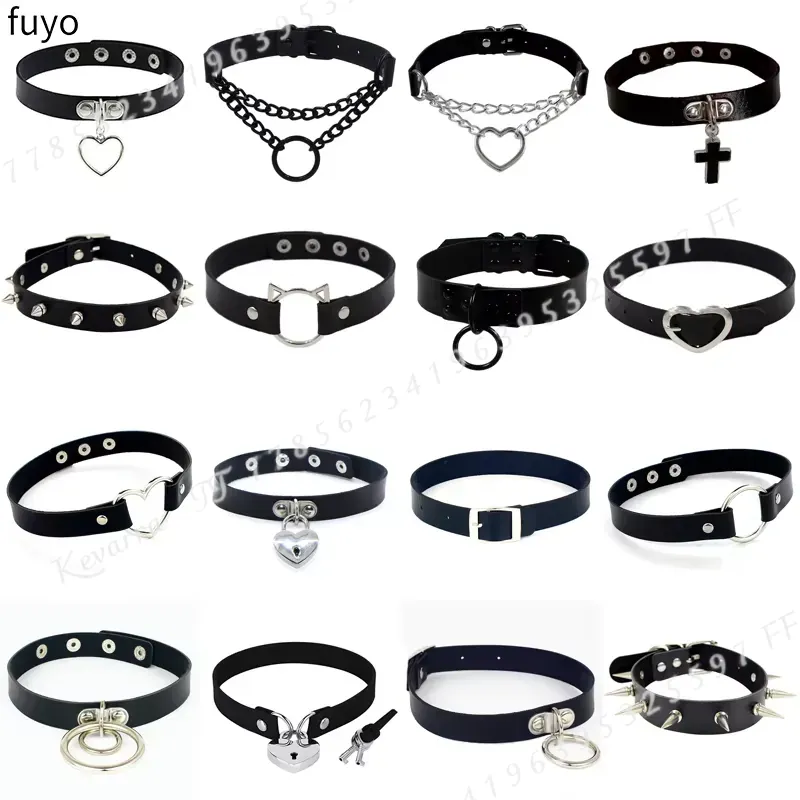 Sexy Punk Leather Choker Colla - Magnetic Clasp Cosplay ulasan dan harga