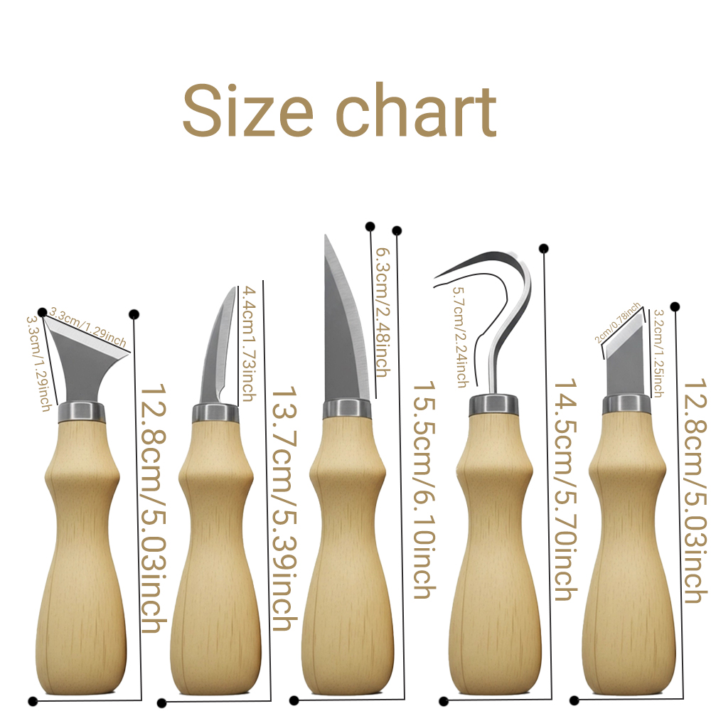 5PC Wood Carving Tools Set wit - Craft Knife Set ulasan dan harga