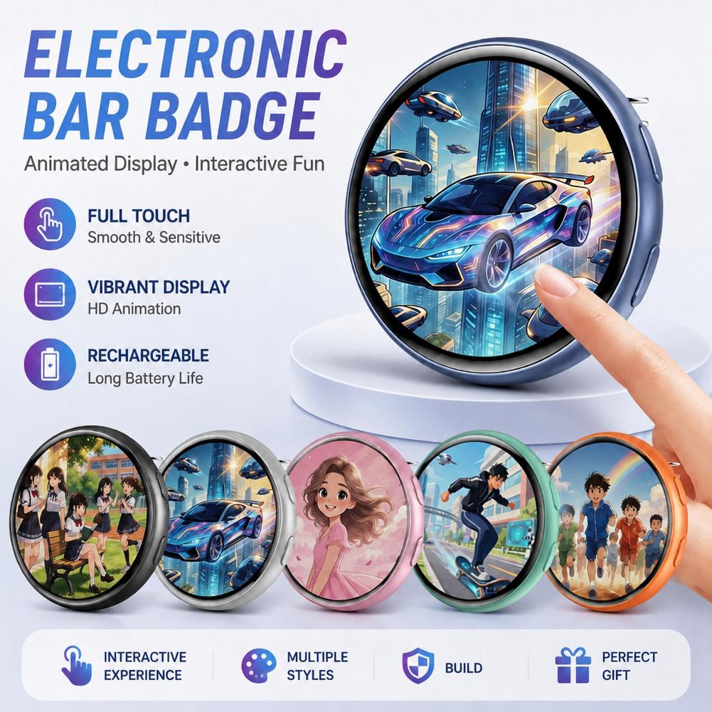 Smart Digital Badges Touch Scr - Magnetic Clasp Cosplay ulasan dan harga