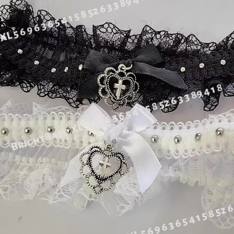 Gothic Black Lace Choker with  - Magnetic Clasp Cosplay ulasan dan harga