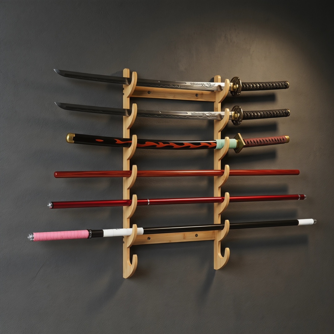 8-Layers Wall Sword Storage Sh - Cosplay Prop Dagger ulasan dan harga